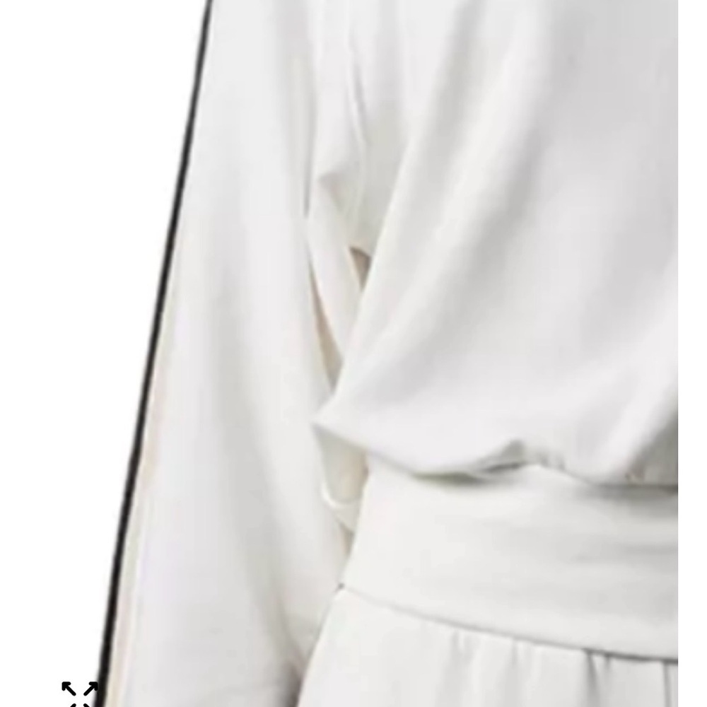 TAVI - Sweatshirt White with Black and Brown accent Stripes - NEW - Picture 3 of 3